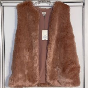 Cute Light Pink Fur Vest A New Day Large